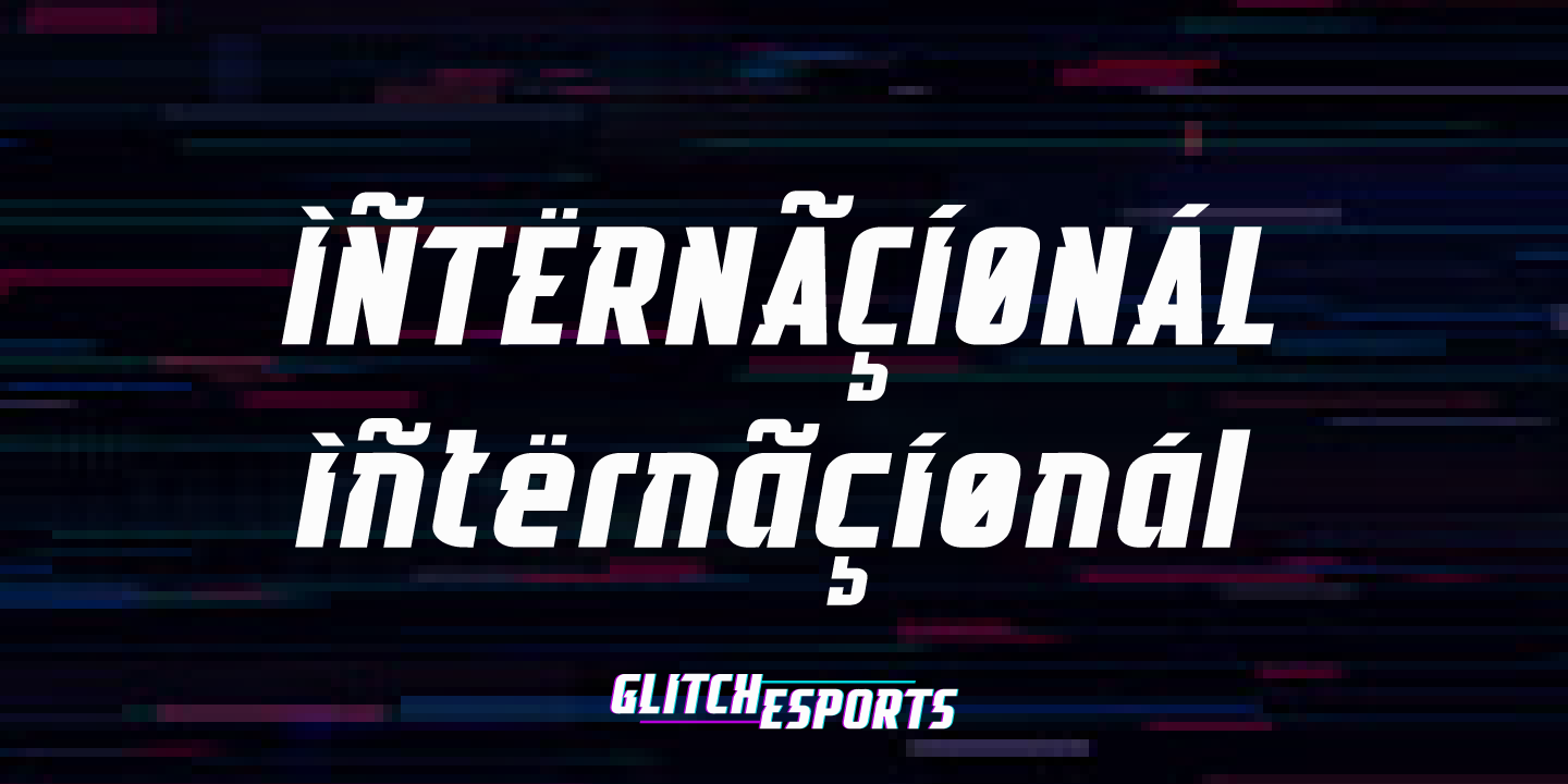 Beispiel einer Glitch Esports Italic-Schriftart